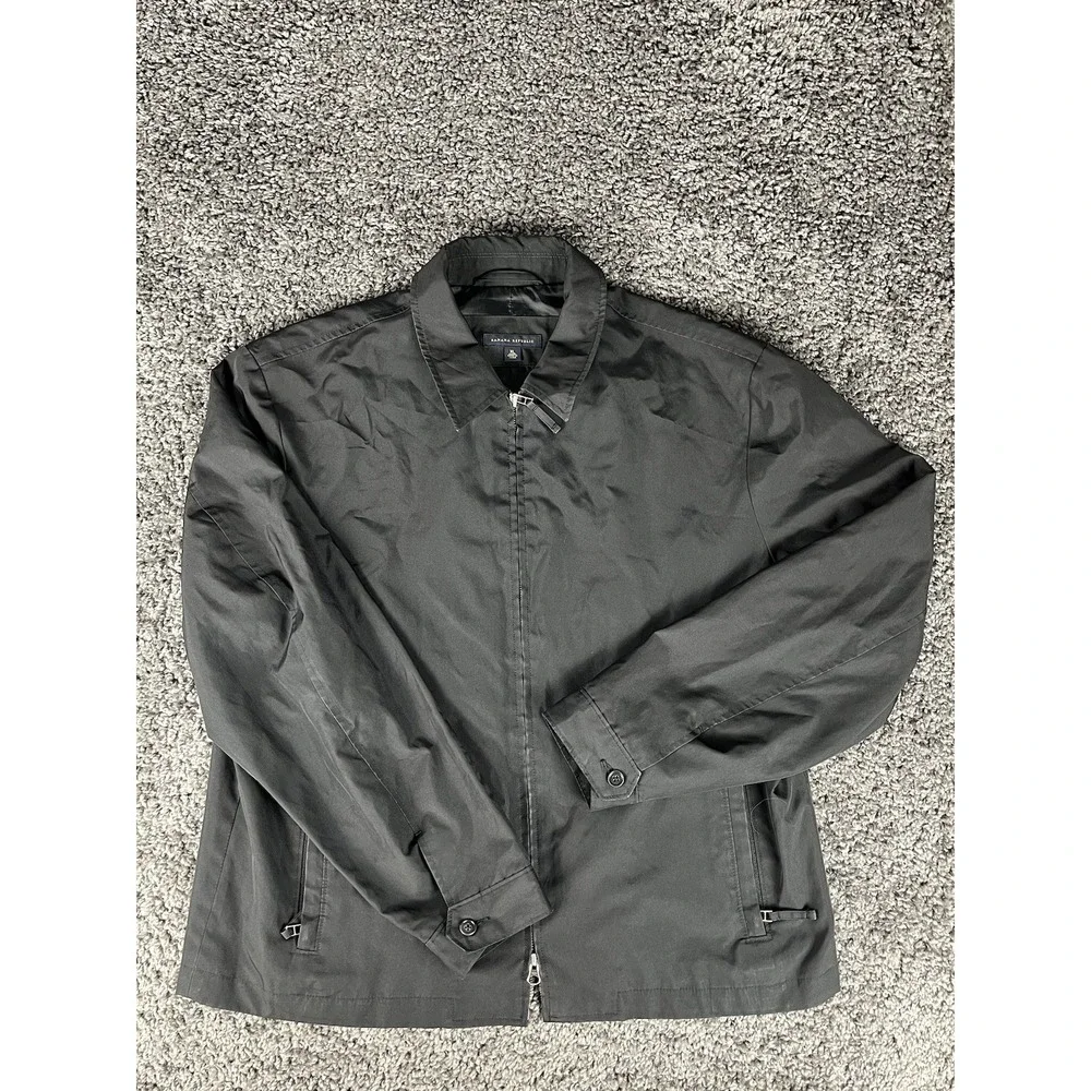 Banana Republic Mens Full Zip Black Tech Softshell Jacket XL